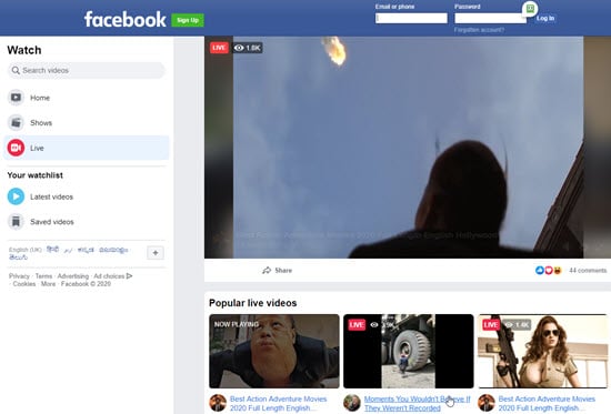 Facebook Watch Live Sports